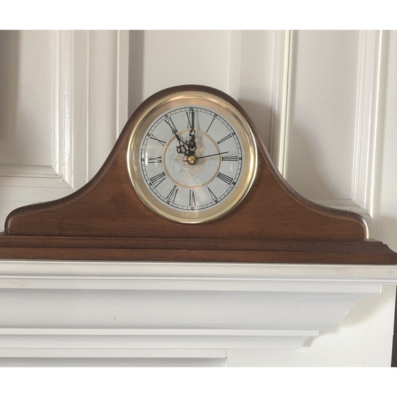 Sunbeam Other - Vintage Sunbeam Wood Mantle Clock Model 882-621 Tested Works Great 17x7x3.5